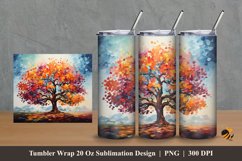 Artistic Tree Tumbler Wrap Sublimation Design 2 Product Image 1