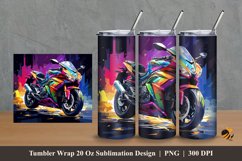 Sport Bike Tumbler Wrap Sublimation Design 2 Product Image 1