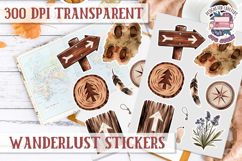 Travel sticker sheet Outdoor Scrapbook PNG Wanderlust Camp Product Image 1