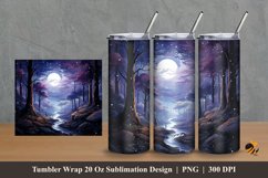 Cool Night Tumbler Wrap Sublimation Design 2 Product Image 1