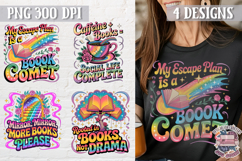 Book Lovers Quote Colorful Clipart PNG Sublimation 4 Designs Product Image 1