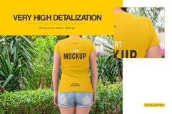 Women’s Slim-Fit V-Neck T-Shirt Mockup Set Product Image 4