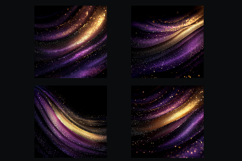 Glitter Digital Paper|Purple Gold Wave Stripes backgrounds Product Image 2