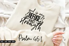 God Is My Refuge And - Christian Sleeve T-Shirt Design Product Image 3