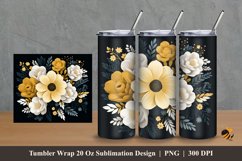 Common Flower Tumbler Wrap Sublimation Design 2 Product Image 1
