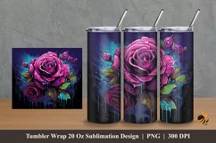 Acrylic Rose Tumbler Wrap Sublimation Design 2 Product Image 1