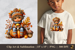 Adorable Cute Boy DTF Sublimation Clipart Design 2 Product Image 1