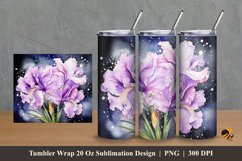 Iris Flower Tumbler Wrap Sublimation Design 2 Product Image 1