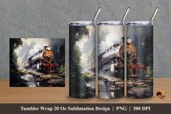Vintage locomotive Tumbler Wrap Sublimation Design 2 Product Image 1