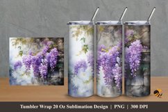 Wallflower Tumbler Wrap Sublimation Design 2 Product Image 1