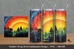 Rainbow Trees Tumbler Wrap Sublimation Design 2 Product Image 1