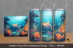 Sea Animals Tumbler Wrap Sublimation Design 2 Product Image 1