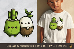 Cute Coconut And Friend DTF Sublimation Clipart Design 2 Product Image 1