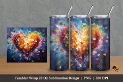 Love Abstract Tumbler Wrap Sublimation Design 2 Product Image 1