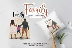 Family clipart with separated skin, Family illustration PNG Product Image 2