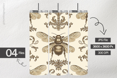 Vintage Bees Digital Papers - 04 Variations Product Image 2