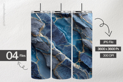 Midnight Blue Marble Digital Papers - Marble Background Product Image 2