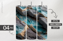 Cyan Marble Digital Papers - Marble Background 4 Jpg Product Image 2