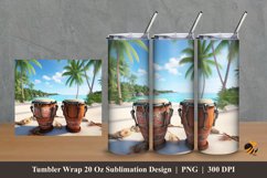 Bongo Drum At Beach Tumbler Wrap Sublimation Design 2 Product Image 1