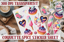 Coquette Spice sticker sheet Flowers Scrapbook PNG Bows Product Image 1