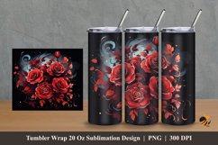 Smoky Rose Tumbler Wrap Sublimation Design 2 Product Image 1