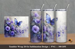 Magic Butterfly Tumbler Wrap Sublimation Design 2 Product Image 1
