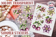 Summer Vibes sticker sheet Beach Scrapbook PNG Flowers Product Image 1