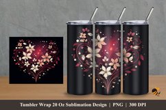 Floral love Tumbler Wrap Sublimation Design 2 Product Image 1