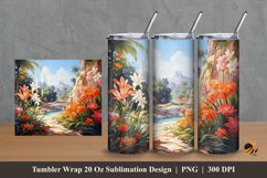 Flowering Garden Tumbler Wrap Sublimation Design 2 Product Image 1
