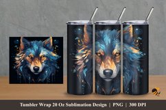 Wolf Fantasy Tumbler Wrap Sublimation Design 2 Product Image 1
