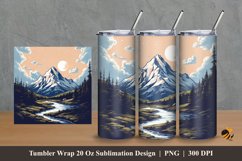 Mountain Landscape Tumbler Wrap Sublimation Design 2 Product Image 1