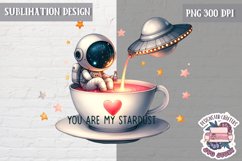 Valentine&#039;s Sublimation Design PNG Cute Space Astronauts Product Image 1