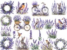 Watercolor lavender png, Provence lavender, Lavender wreath, Product Image 2