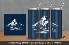 Handdrawn Mountain Tumbler Wrap Sublimation Design 2 Product Image 1