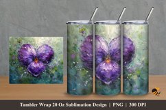 Flower Painting Tumbler Wrap Sublimation Design 2 Product Image 1