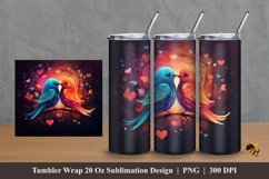 Lovely Cute Bird Tumbler Wrap Sublimation Design 2 Product Image 1