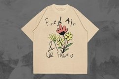Fresh Air &amp; Wild Flowers Spring Hand Drawn T-shirt Design Product Image 1