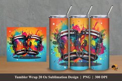 Bongo Drumb Tumbler Wrap Sublimation Design 2 Product Image 1