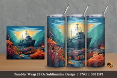 Shipwreck Tumbler Wrap Sublimation Design 2 Product Image 1