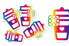 Coffee Cup Spectrum Colors Cute Stickers Product Image 2