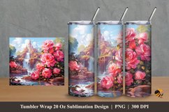 Garden Rose Tumbler Wrap Sublimation Design 2 Product Image 1