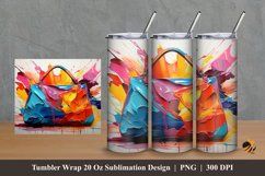 Colorful Bag Art Tumbler Wrap Sublimation Design 2 Product Image 1