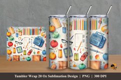 School Day Tumbler Wrap Sublimation Design 2 Product Image 1