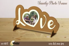Family Photo Frame SVG. 3D Photo Frame Laser Cut Product Image 1
