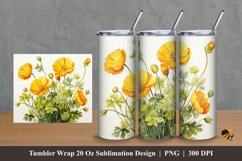 Persian Flowers Tumbler Wrap Sublimation Design 2 Product Image 1
