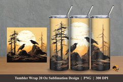 Evening Bird Tumbler Wrap Sublimation Design 2 Product Image 1