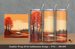 Red Autumn Tumbler Wrap Sublimation Design 2 Product Image 1