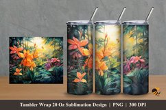 Tropical Flora Tumbler Wrap Sublimation Design 2 Product Image 1