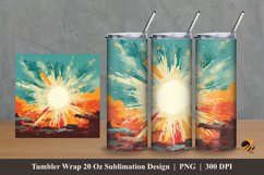 Retro Sun Tumbler Wrap Sublimation Design 2 Product Image 1