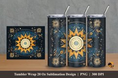Retro Sun Tumbler Wrap Sublimation Design 2 Product Image 1